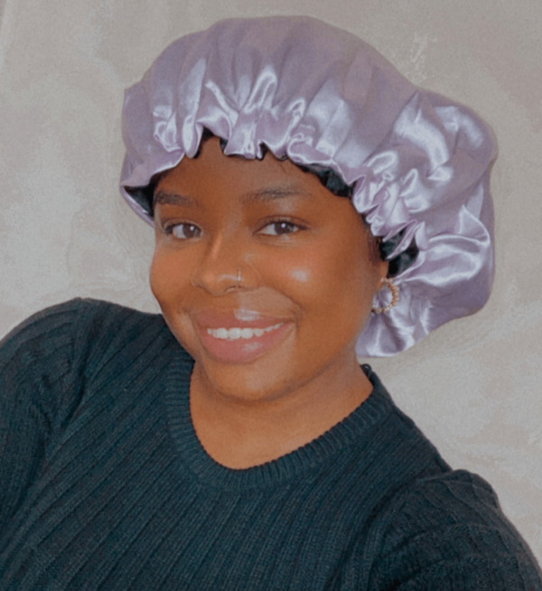 Reversible Silk Lavender Bonnet - Image 3