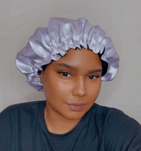 Reversible Silk Lavender Bonnet - Image 2