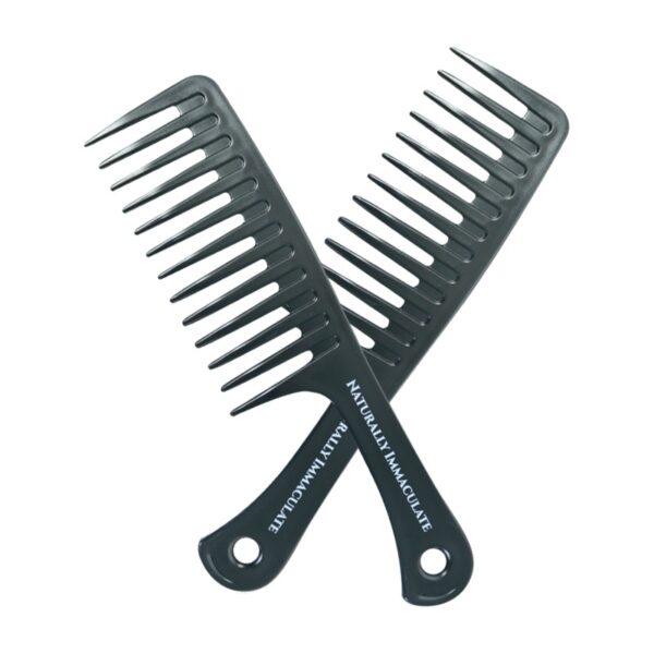 Naturally Immaculate Wide Tooth Comb - An Afro Comb made for Detangling Hair - Detangles Long, Wet or Curly Hair - Made with tough Black ANTISTATIC Plastic